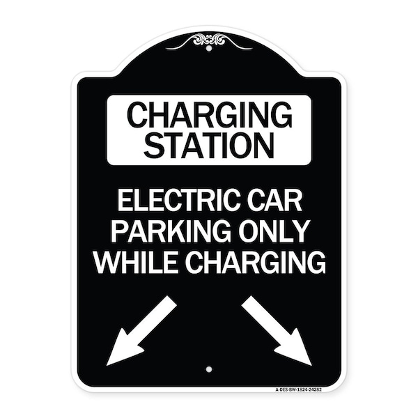 Charging Station Electric Car Parking Only While Charging with Left and Right Down Po, BW-1824-24282